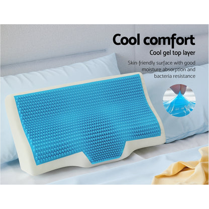 Giselle Bedding Memory Foam Contour Pillow Cool Gel Bamboo Cover Home & Garden > Bedding > Pillows