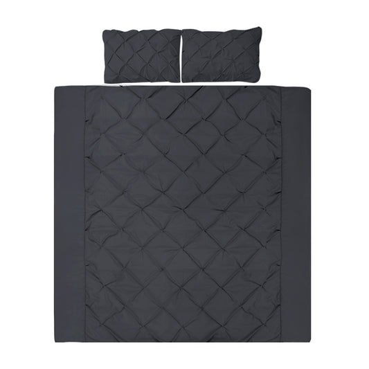 Giselle Bedding Quilt Cover Set Diamond Black Super King - Home & Garden > Bedding
