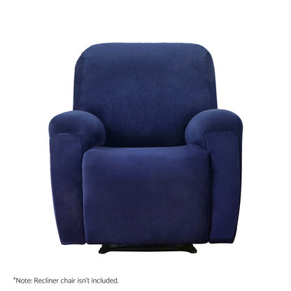 Artiss Recliner Chair Covers 1 Seater Velvet Navy Furniture > Bar Stools & Chairs > Arm Chairs & Recliners