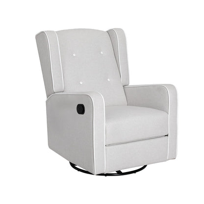 Artiss Recliner Armchair 360 Swivel Grey Fabric - Furniture > Bar Stools & Chairs > Arm Chairs & Recliners