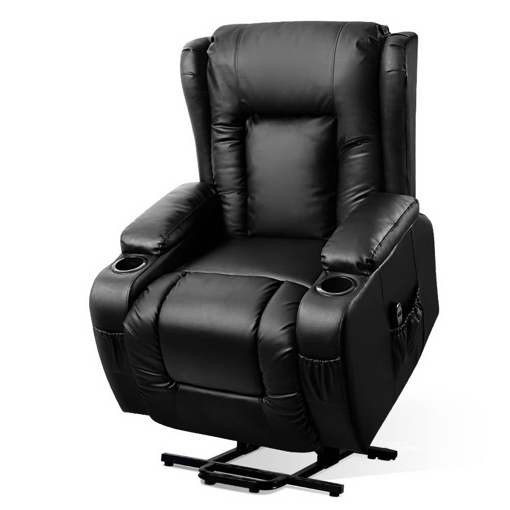 Artiss Recliner Chair Lift Assist Heated Massage Chair Leather Rukwa Furniture > Bar Stools & Chairs > Massage Chairs