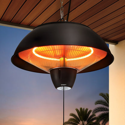 1500W Electric Patio Infrared Heater Hanging Heaters Ceiling Mounted Remote