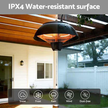 1500W Electric Patio Infrared Heater Hanging Heaters Ceiling Mounted Remote