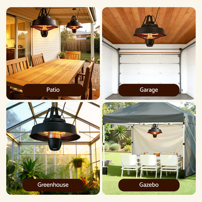 2000W Electric Patio Heater Ceiling Mounted Hanging Heaters Remote