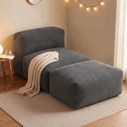Foldable Bean Bag Sofa Bed Cloud Couch Boneless Floor Lounger Chair Grey