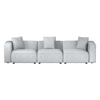 Artiss Modular Sofa Chaise Set 3-Seater Grey - Furniture > Bar Stools & Chairs > Arm Chairs & Recliners