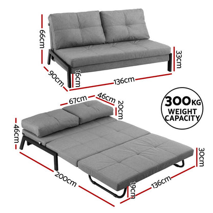 Sofa Bed 2 Seater Folding Convertible Couch Recliner Lounge Chair - Furniture > Outdoor > Outdoor Sofas & Lounge Sets