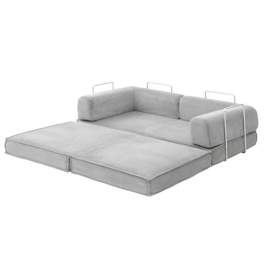 Artiss Convertible Folding Sofa Bed Grey Furniture > Sofas > Sofas & Sofa Beds