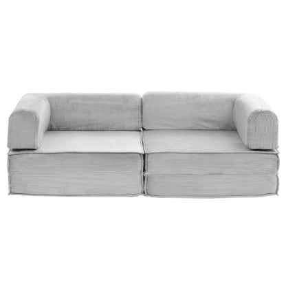 Artiss Convertible Folding Sofa Bed Grey Furniture > Sofas > Sofas & Sofa Beds