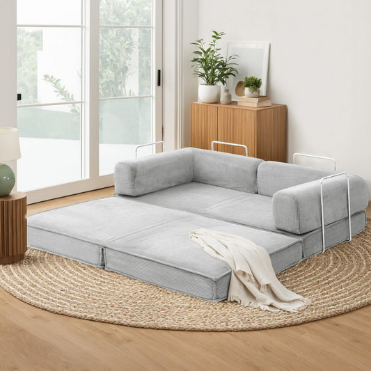 Convertible Folding Sofa Bed Grey - Furniture > Sofas > Sofas & Sofa Beds