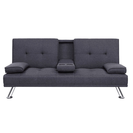 Artiss Sofa Bed 175CM Dark Grey Fabric Furniture > Sofas > Sofas & Sofa Beds