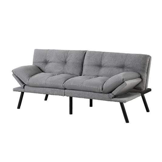 Artiss Sofa Bed Convertible 3 Seater Couch Recliner Lounge Chair Fabric Grey - Furniture > Sofas > Sofas & Sofa Beds