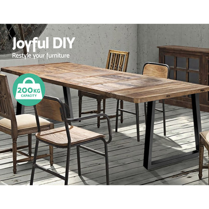 Artiss Metal Table Legs DIY Trapezoid 65X90CM Set of 2 - Home & Garden > DIY > Table Tops & Bases