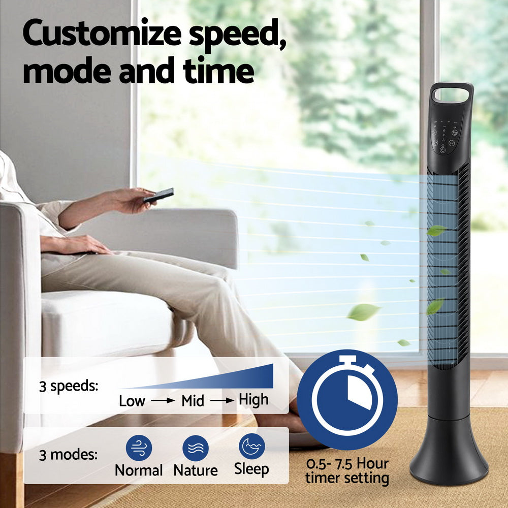 Devanti Tower Fan Oscillating 3 Speeds with Remote 91cm - Appliances > Fans > Ceiling Fans