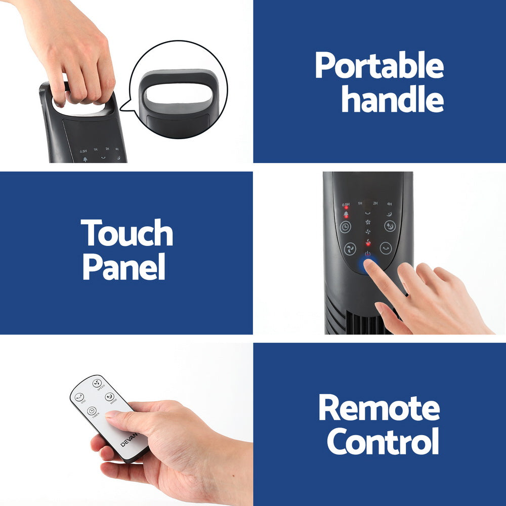 Devanti Tower Fan Oscillating 3 Speeds with Remote 91cm - Appliances > Fans > Ceiling Fans