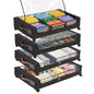 4X Under Bed Storage Containers 48L Clothes Organiser Wheels Oxford Black
