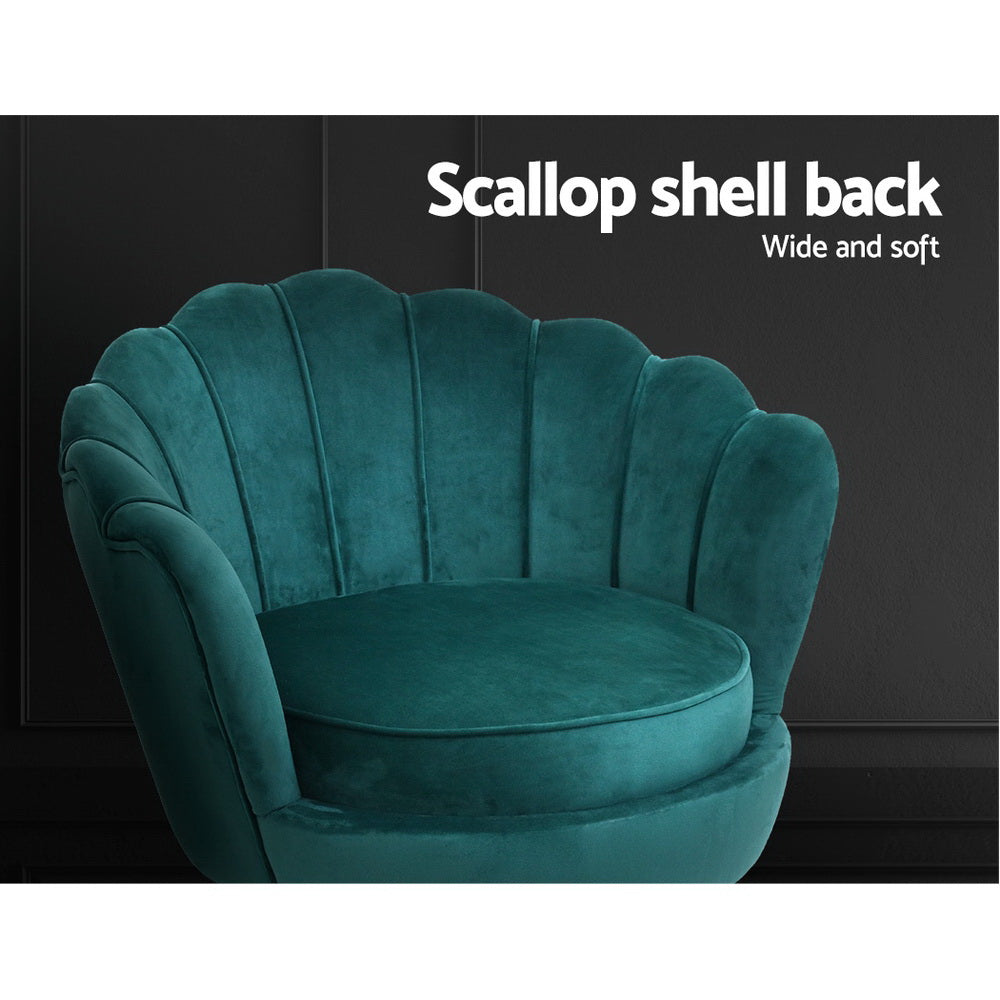 Artiss Armchair Velvet Green Callista Furniture > Bar Stools & Chairs > Arm Chairs & Recliners