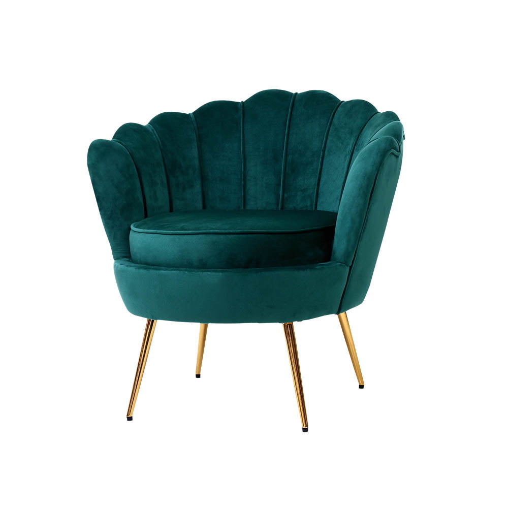 Artiss Armchair Velvet Green Callista Furniture > Bar Stools & Chairs > Arm Chairs & Recliners