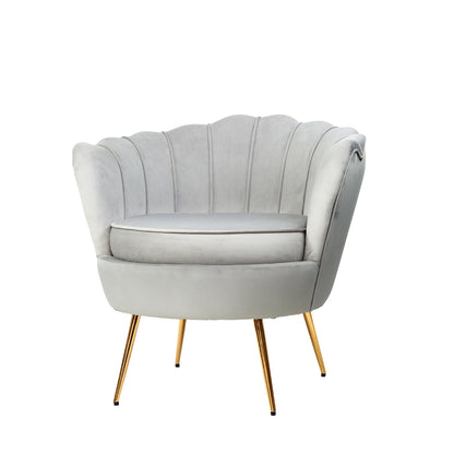 Artiss Armchair Velvet Grey Callista - Furniture > Bar Stools & Chairs > Arm Chairs & Recliners