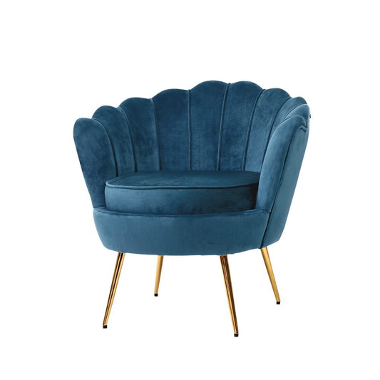 Artiss Armchair Velvet Blue Callista - Furniture > Bar Stools & Chairs > Arm Chairs & Recliners