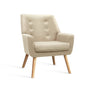Artiss Armchair Linen Fabric Anne Beige - Furniture > Bar Stools & Chairs > Arm Chairs & Recliners