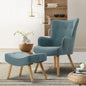 Armchair Set with Ottoman Blue Lansar - Furniture > Bar Stools & Chairs > Arm Chairs & Recliners