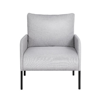 Artiss Armchair Accent Chair Pillow Fabric Grey - Furniture > Bar Stools & Chairs > Arm Chairs & Recliners