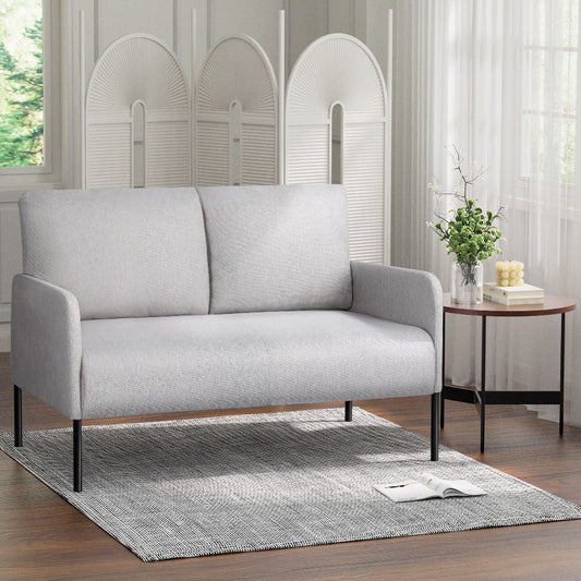 Artiss Armchair 2-Seater Sofa Pillow Linen Grey - Furniture > Bar Stools & Chairs > Arm Chairs & Recliners