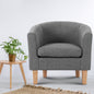 Artiss Abby Fabric Armchair - Grey - Furniture > Bar Stools & Chairs > Arm Chairs & Recliners
