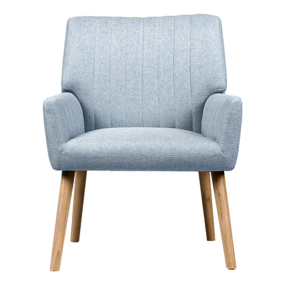 Artiss Armchair Fabric Blue Grey Sebastini - Furniture > Bar Stools & Chairs > Arm Chairs & Recliners