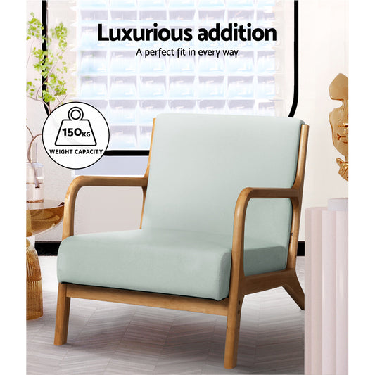 Armchair Fabric Grey Olive - Furniture > Bar Stools & Chairs > Arm Chairs & Recliners