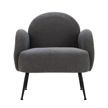 Artiss Armchair Boucle Charcoal Hanes - Furniture > Bar Stools & Chairs > Arm Chairs & Recliners