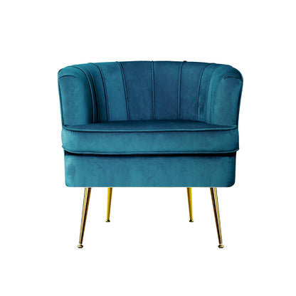 Artiss Armchair Velvet Blue Norvia - Furniture > Bar Stools & Chairs > Arm Chairs & Recliners