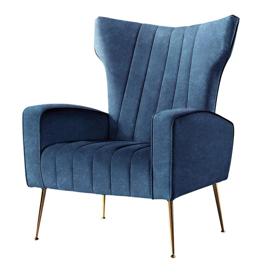 Artiss Armchair Navy Velvet Kate - Furniture > Bar Stools & Chairs > Arm Chairs & Recliners