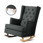 Artiss Rocking Chair Armchair Linen Fabric Charcoal Gaia Furniture > Bar Stools & Chairs > Arm Chairs & Recliners
