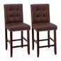 2x Bar Stools Kitchen Dining Chairs Counter PU Leather Wooden Ada Brown