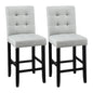 2x Bar Stools Kitchen Dining Chairs Counter Fabric Stool Wooden Ada Grey