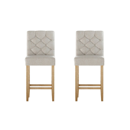 Artiss 2x Bar Stools Linen Upholstered Chairs Furniture > Bar Stools & Chairs > Table & Bar Stools