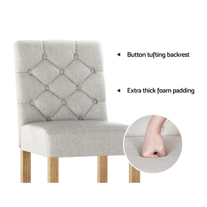 Artiss 2x Bar Stools Linen Upholstered Chairs Furniture > Bar Stools & Chairs > Table & Bar Stools