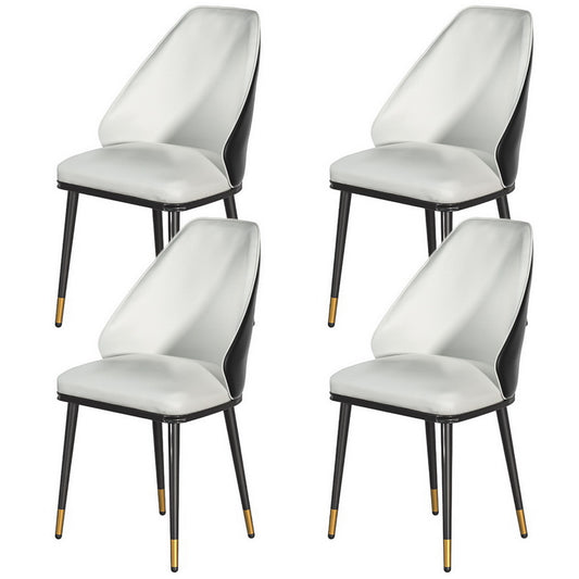 Artiss Dining Chairs Set of 4 Leather Seat Beige and Black - Furniture > Dining > Kitchen & Dining Chairs
