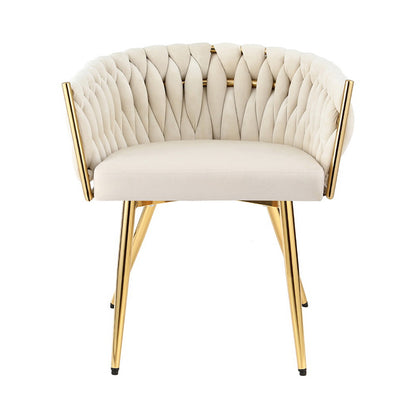 1  Dining Chair Velvet Armchair Beige