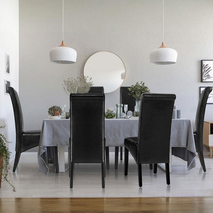 Artiss Dining Chairs Set of 2 Leather Parsons Chair Black - Furniture > Dining > Kitchen & Dining Chairs