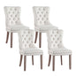 1 Set of 4 Artiss Dining Chairs Beige Velvet Furniture > Dining > Kitchen & Dining Chairs