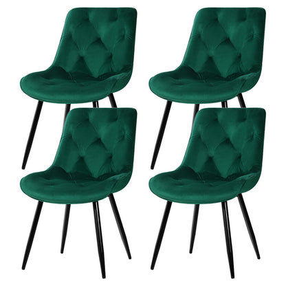 Artiss Dining Chairs Set of 4 Velvet Diamond Tufted Green - Furniture > Dining > Kitchen & Dining Chairs
