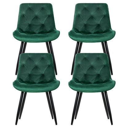 Artiss Dining Chairs Set of 4 Velvet Diamond Tufted Green - Furniture > Dining > Kitchen & Dining Chairs