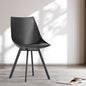 Artiss Dining Chairs Set of 2 PU Leather Plastic Metal Black - Furniture > Bar Stools & Chairs > Table & Bar Stools
