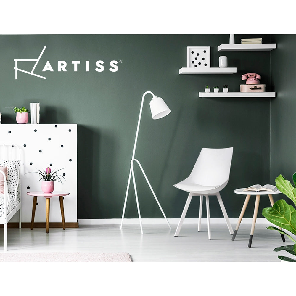 Artiss Dining Chairs Set of 2 PU Leather Plastic Metal White - Furniture > Outdoor > Outdoor Chairs