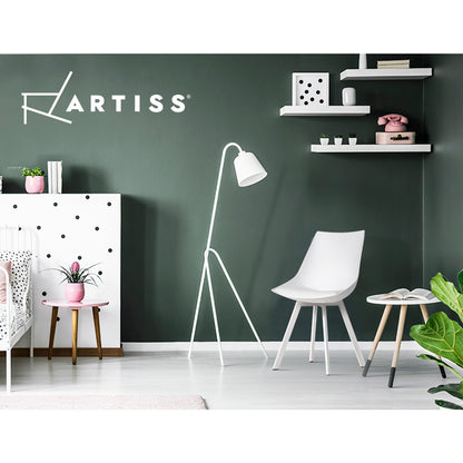 Artiss Dining Chairs Set of 2 PU Leather Plastic Metal White - Furniture > Outdoor > Outdoor Chairs