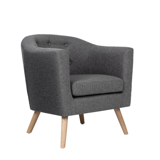 Artiss Armchair Tub Chair Grey Adora - Furniture > Bar Stools & Chairs > Arm Chairs & Recliners