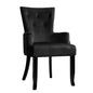 Artiss Dining Chair Velvet French Provincial Armchair Black - Furniture > Bar Stools & Chairs > Arm Chairs & Recliners